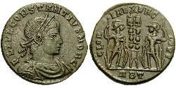1 Follis /  AE3 Roman Empire (27BC-395) Bronze Constantius II (317 - 361)