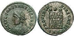 1 Follis /  AE3 Roman Empire (27BC-395) Bronze Constantius II (317 - 361)