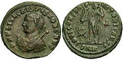 1 Follis /  AE3 Roman Empire (27BC-395) Bronze Crispus (305 - 326)