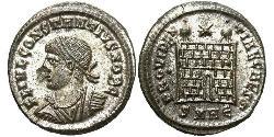 1 Follis /  AE3 Roman Empire (27BC-395) Bronze Constantius II (317 - 361)