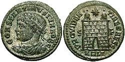 1 Follis /  AE3 Roman Empire (27BC-395) Bronze Constantius II (317 - 361)