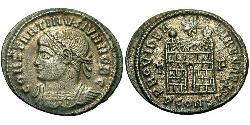 1 Follis /  AE3 Roman Empire (27BC-395) Bronze Constantius II (317 - 361)