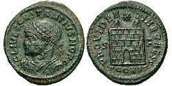 1 Follis /  AE3 Roman Empire (27BC-395) Bronze Constantius II (317 - 361)