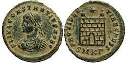1 Follis /  AE3 Roman Empire (27BC-395) Bronze Constantius II (317 - 361)
