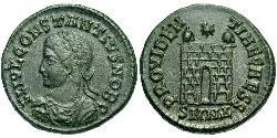 1 Follis /  AE3 Roman Empire (27BC-395) Bronze Constantius II (317 - 361)