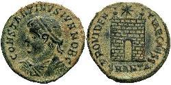 1 Follis /  AE3 Roman Empire (27BC-395) Bronze Constantius II (317 - 361)