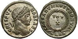 1 Follis /  AE3 Roman Empire (27BC-395) Bronze Crispus (305 - 326)