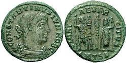 1 Follis /  AE3 Roman Empire (27BC-395) Bronze Constantius II (317 - 361)