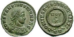 1 Follis /  AE3 Roman Empire (27BC-395) Bronze Constantius II (317 - 361)