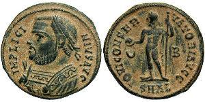 1 Follis /  AE3 Roman Empire (27BC-395) Bronze Licinius I (265-324)