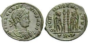 1 Follis /  AE3 Roman Empire (27BC-395) Bronze Constantius II (317 - 361)