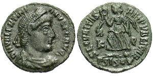 1 Follis /  AE3 Roman Empire (27BC-395) Bronze Valentinian I  (321-375)