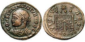 1 Follis /  AE3 Roman Empire (27BC-395) Bronze Constantius II (317 - 361)