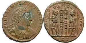 1 Follis /  AE3 Roman Empire (27BC-395) Bronze Constantius II (317 - 361)