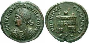 1 Follis /  AE3 Roman Empire (27BC-395) Bronze Constantius II (317 - 361)