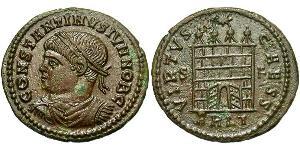 1 Follis /  AE3 Roman Empire (27BC-395) Bronze Constantius II (317 - 361)