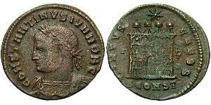 1 Follis /  AE3 Roman Empire (27BC-395) Bronze Constantius II (317 - 361)