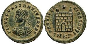1 Follis /  AE3 Roman Empire (27BC-395) Bronze Constantius II (317 - 361)
