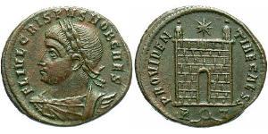 1 Follis /  AE3 Roman Empire (27BC-395) Bronze Crispus (305 - 326)