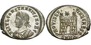 1 Follis /  AE3 Roman Empire (27BC-395) Bronze Constantius II (317 - 361)