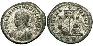1 Follis /  AE3 Roman Empire (27BC-395) Bronze Constantius II (317 - 361)