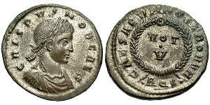 1 Follis /  AE3 Roman Empire (27BC-395) Bronze Crispus (305 - 326)