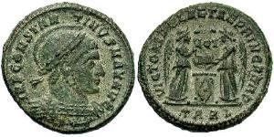 1 Follis /  AE3 Roman Empire (27BC-395) Bronze Constantine I (272 - 337)