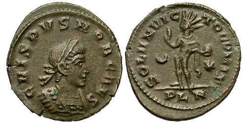 1 Follis /  AE3 Roman Empire (27BC-395) Bronze Crispus (305 - 326)