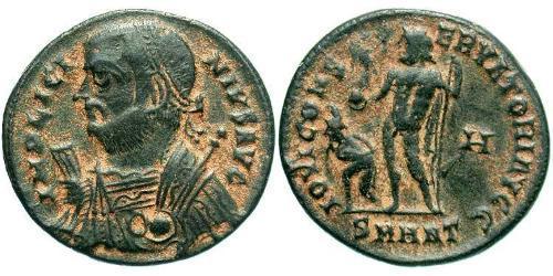 1 Follis /  AE3 Roman Empire (27BC-395) Bronze Licinius I (265-324)