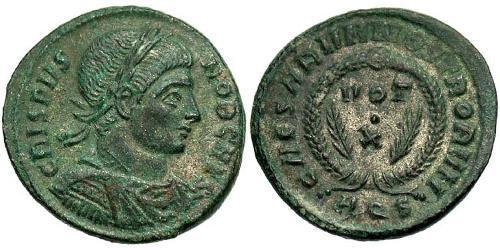 1 Follis /  AE3 Roman Empire (27BC-395) Bronze Crispus (305 - 326)