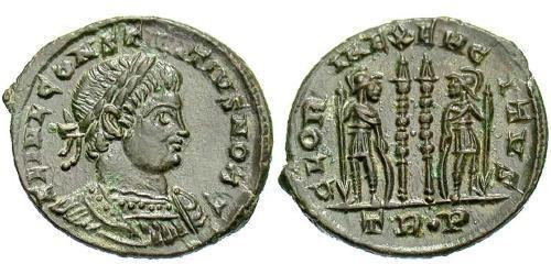 1 Follis /  AE3 Roman Empire (27BC-395) Bronze Constantius II (317 - 361)