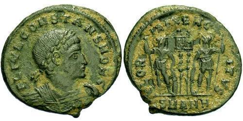 1 Follis /  AE3 Roman Empire (27BC-395) Bronze Constans I (320-350)