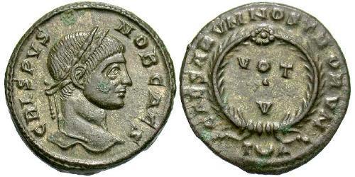 1 Follis /  AE3 Roman Empire (27BC-395) Bronze Crispus (305 - 326)