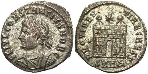 1 Follis /  AE3 Roman Empire (27BC-395) Bronze Constantius II (317 - 361)