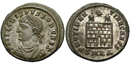 1 Follis /  AE3 Roman Empire (27BC-395) Bronze Crispus (305 - 326)
