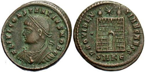 1 Follis /  AE3 Roman Empire (27BC-395) Bronze Constantius II (317 - 361)