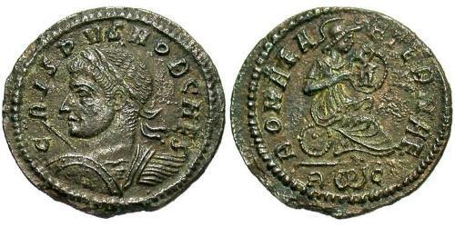 1 Follis /  AE3 Roman Empire (27BC-395) Bronze Crispus (305 - 326)