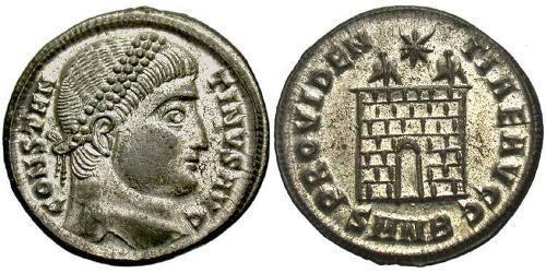 1 Follis /  AE3 Roman Empire (27BC-395) Bronze Constantine I (272 - 337)
