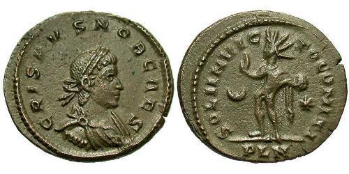 1 Follis /  AE3 Roman Empire (27BC-395) Bronze Crispus (305 - 326)