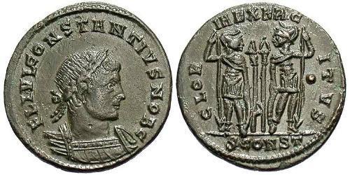 1 Follis /  AE3 Roman Empire (27BC-395) Bronze Constantius II (317 - 361)