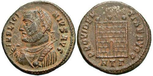 1 Follis /  AE3 Roman Empire (27BC-395) Bronze Licinius I (265-324)