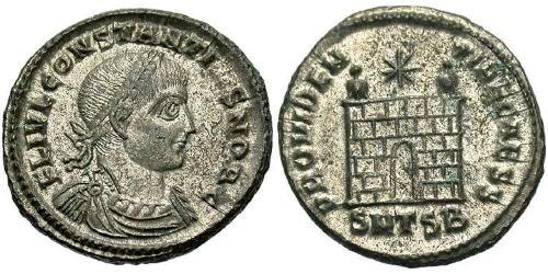 1 Follis /  AE3 Roman Empire (27BC-395) Bronze Constantius II (317 - 361)