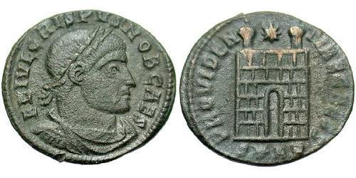 1 Follis /  AE3 Roman Empire (27BC-395) Bronze Crispus (305 - 326)