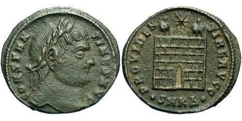 1 Follis /  AE3 Roman Empire (27BC-395) Bronze Constantine I (272 - 337)