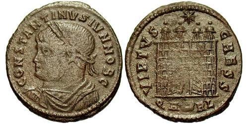 1 Follis /  AE3 Roman Empire (27BC-395) Bronze Constantius II (317 - 361)