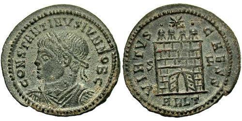 1 Follis /  AE3 Roman Empire (27BC-395) Bronze Constantius II (317 - 361)
