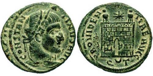 1 Follis /  AE3 Roman Empire (27BC-395) Bronze Constantine I (272 - 337)
