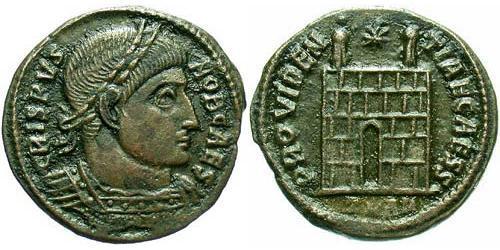 1 Follis /  AE3 Roman Empire (27BC-395) Bronze Crispus (305 - 326)