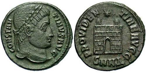 1 Follis /  AE3 Roman Empire (27BC-395) Bronze Constantine I (272 - 337)