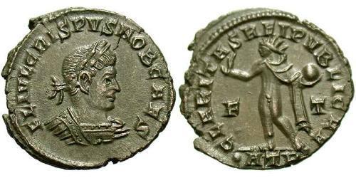 1 Follis /  AE3 Roman Empire (27BC-395) Bronze Crispus (305 - 326)